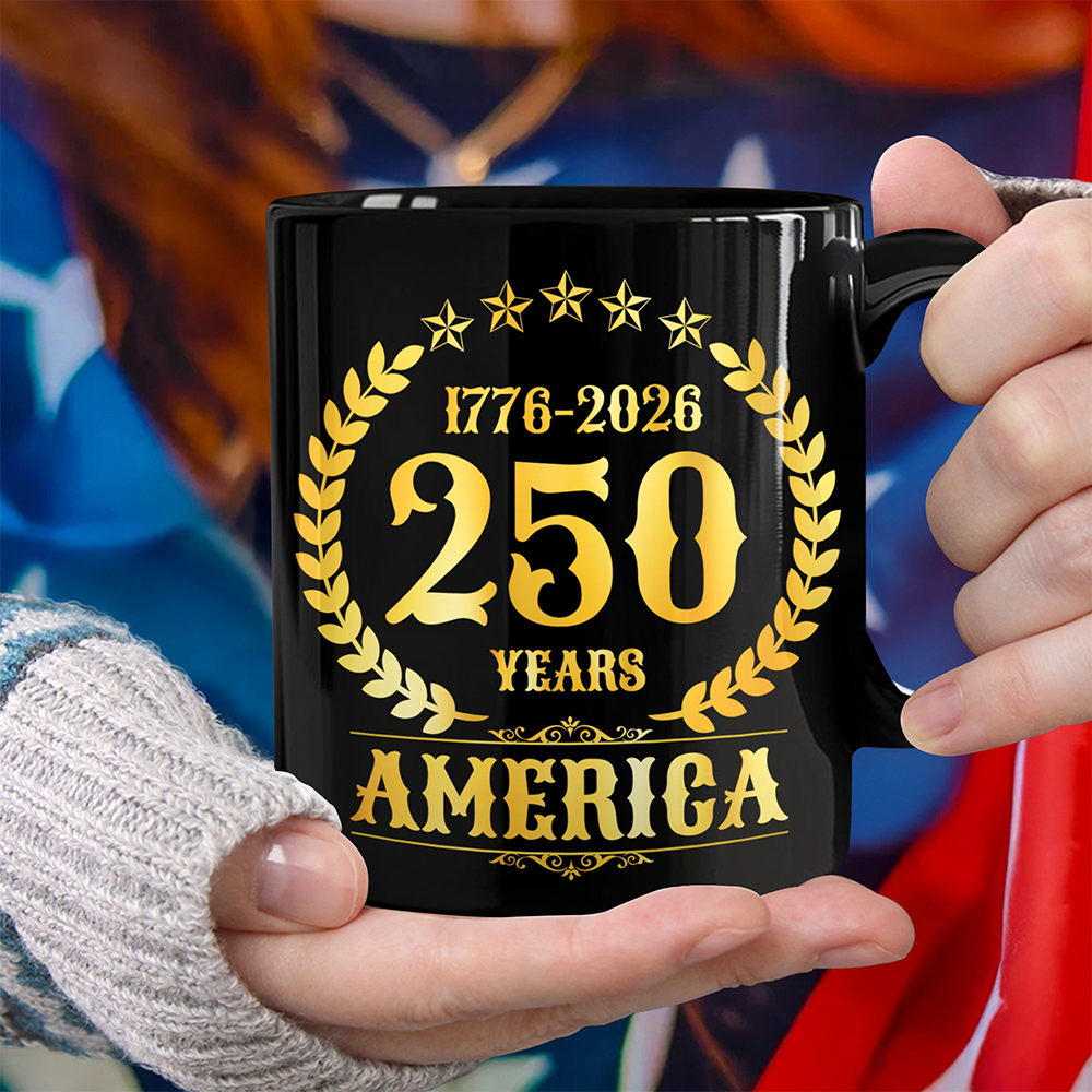 America 250th Anniversary Black Mug Patriotic Mug Gifts For 4Th Of July