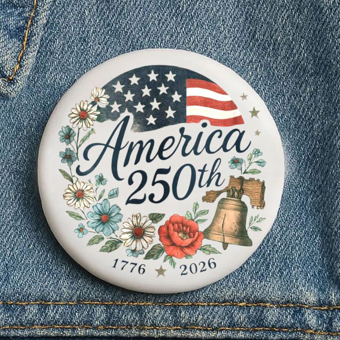 America 250th Anniversary Brooch 1776 2026 Merch Patriotic Present For Enthusiasts