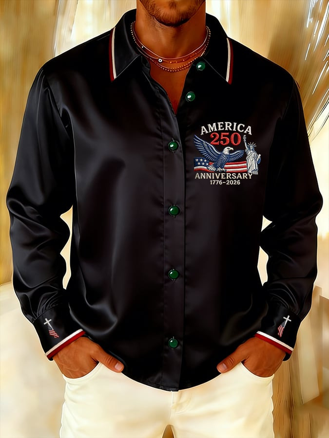America 250th Anniversary Button Up Long Sleeve Shirt 1776 2026 Patriotic Apparel Him Gifts America 250th Anniversary Button Up Long Sleeve Shirt 1776 2026 Patriotic Apparel Him Gifts