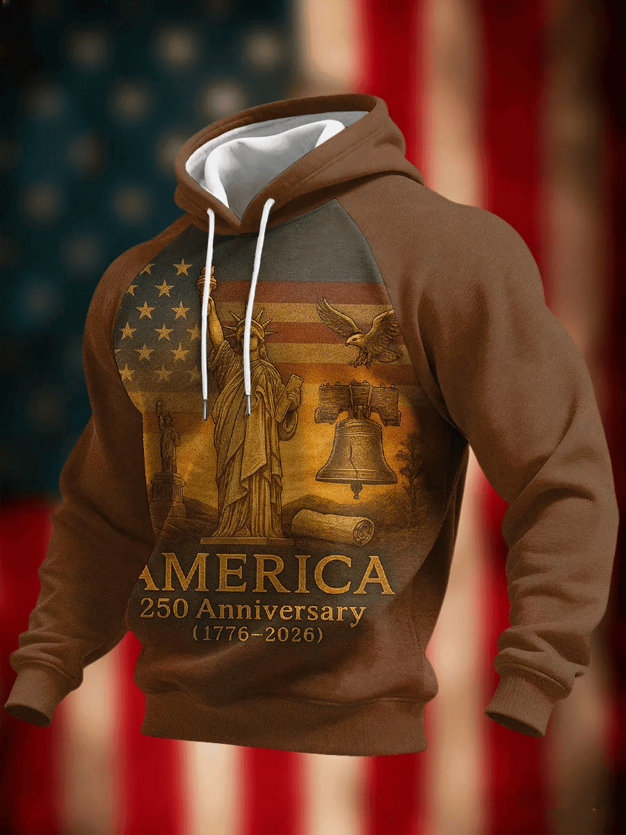 America 250th Anniversary Commemorative Hoodie 1776 2026 Patriotic Mens Hoodies