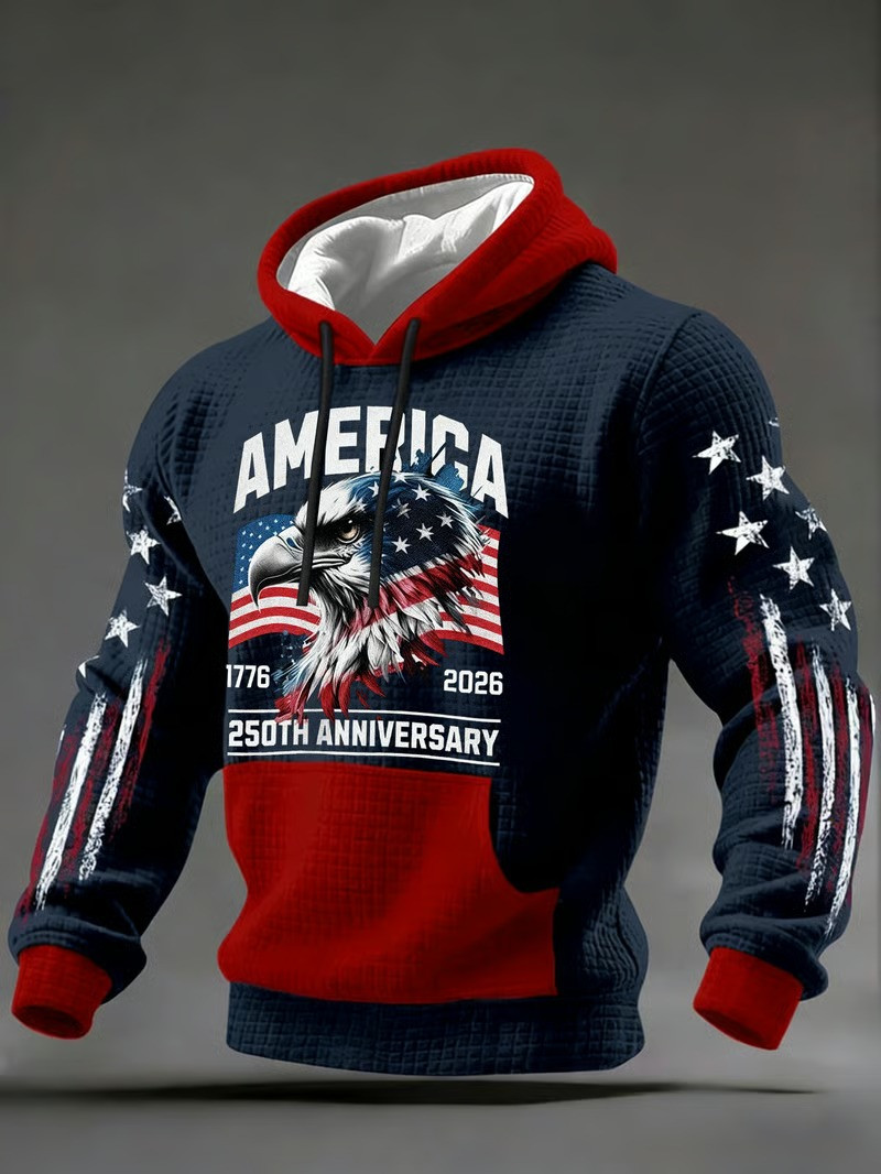 America 250th Anniversary Eagle Hoodie 1776 2026 Flag Patriotic Pullover Best Gift For Family And Friends