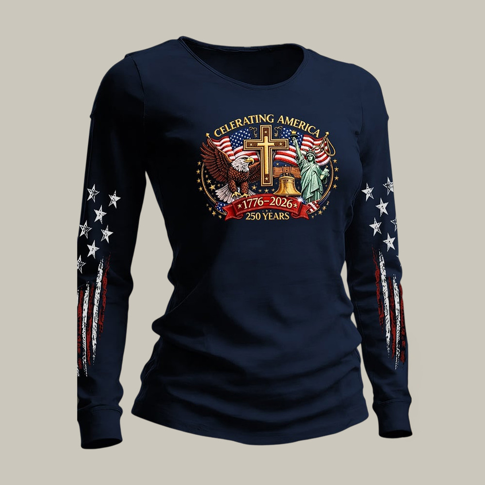 America 250th Anniversary Egale Long Sleeve Shirt Statue Of Liberty Apparel July 4 Outfits