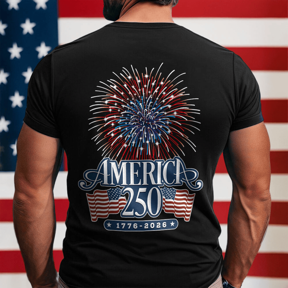 America 250th Anniversary Firework T-Shirt July 4th Clothes Independence Day Presents