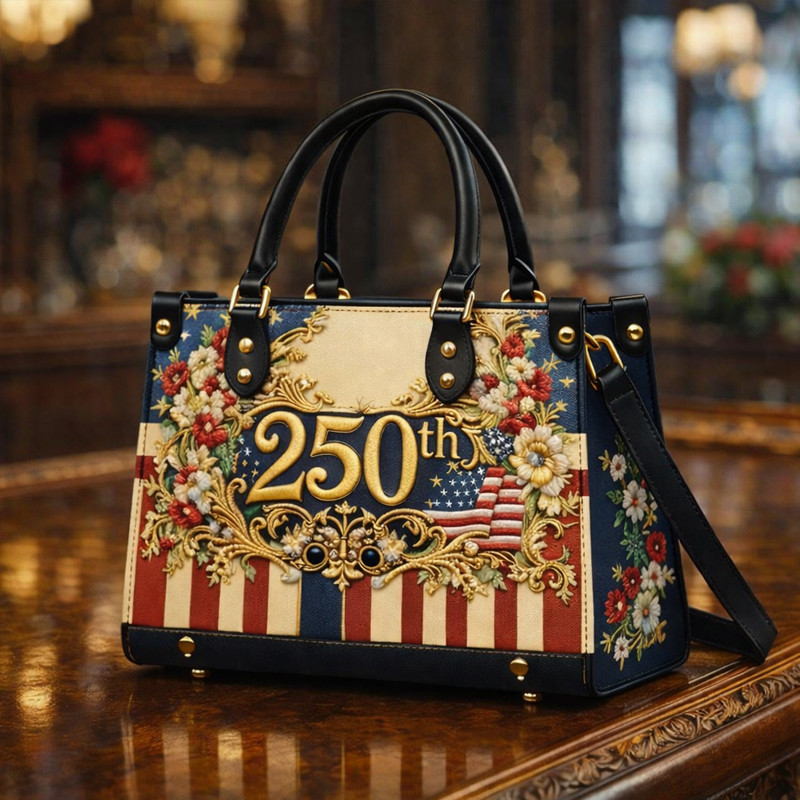 America 250th Anniversary Floral Handbag America's Birthday Handbag Best Gift For Mother