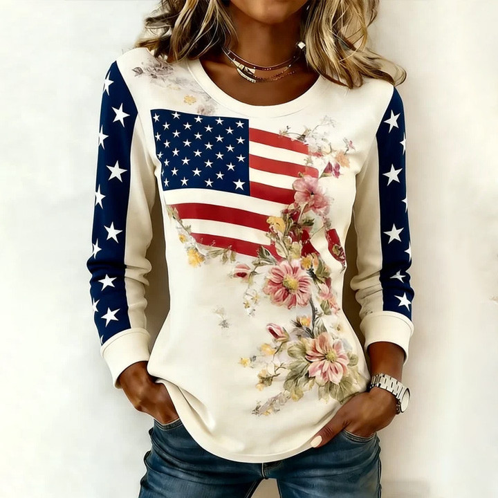 America 250Th Anniversary Floral Sweatshirt 1776 2026 Merch Gift For Girlfriend