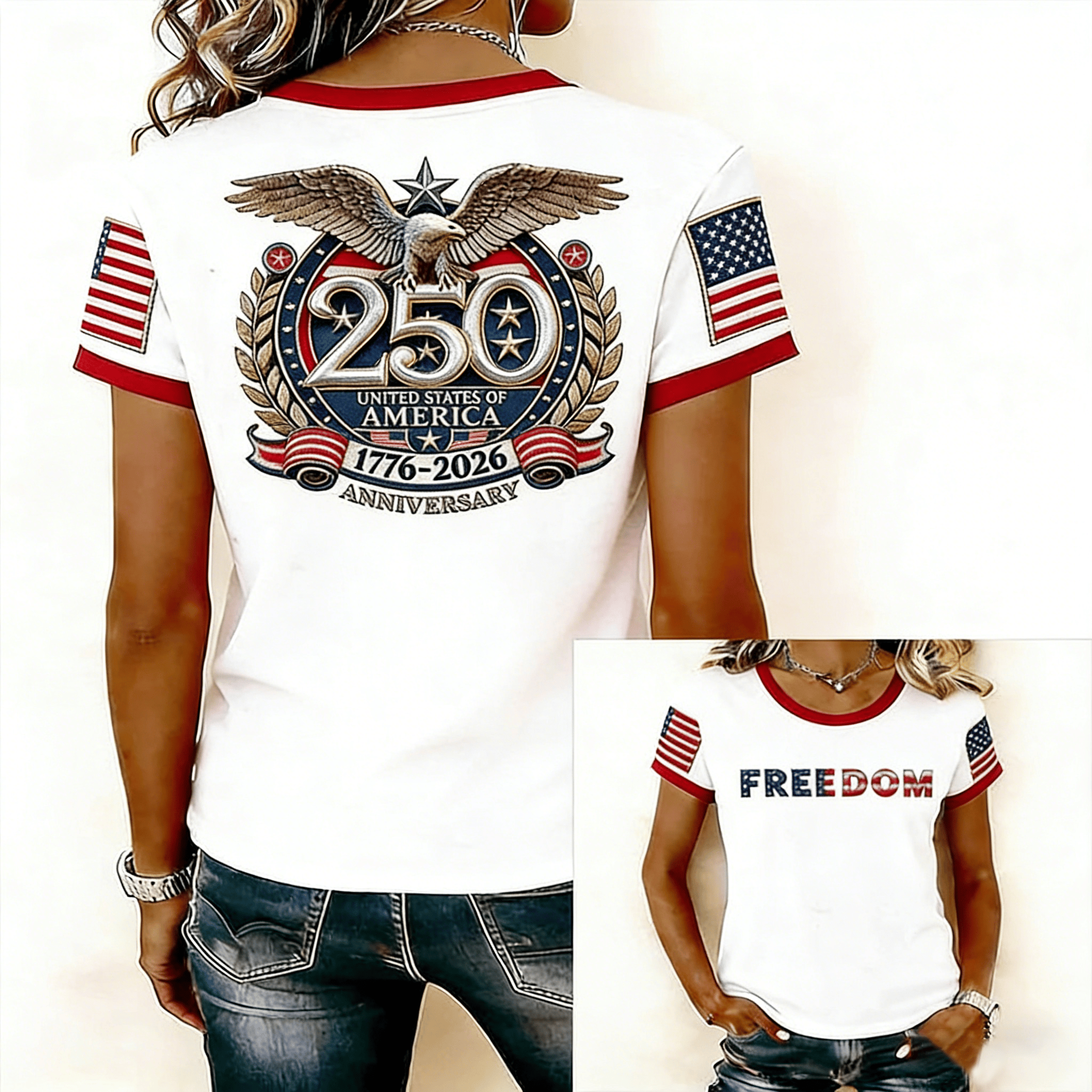 America 250th Anniversary Freedom T-Shirt Patriotic Clothes Unique Gift Ideas