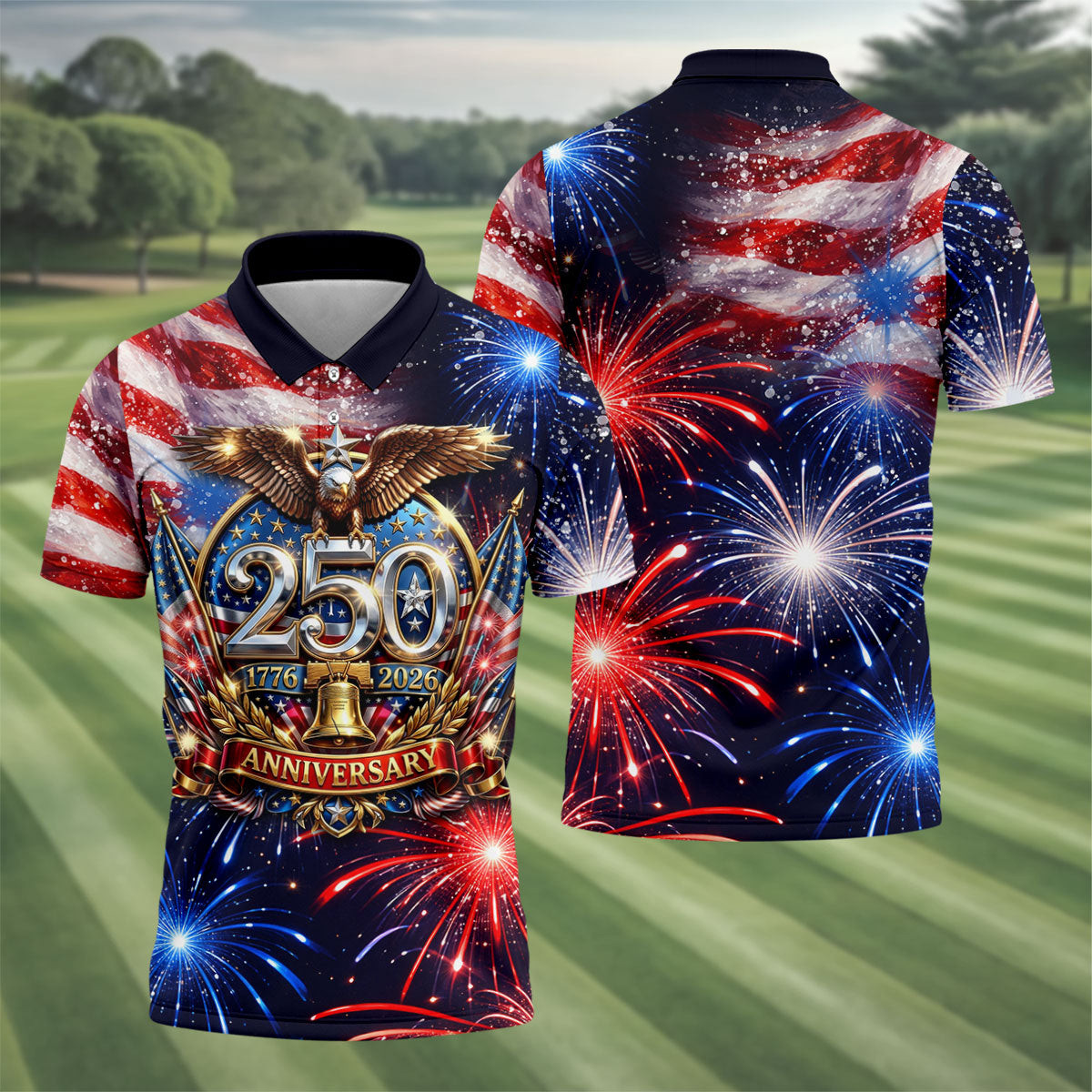 America 250Th Anniversary Golf Polo Shirt Golf Wear For Men Presents For Golf Lovers