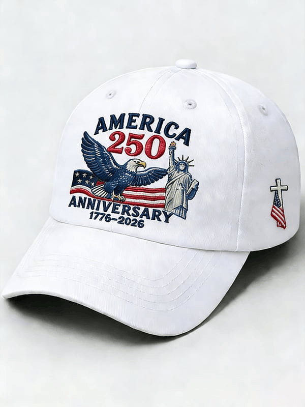 America 250th Anniversary Hat Embroidered 1776 2026 Faith Cross Baseball Cap Patriotic Gift Ideas