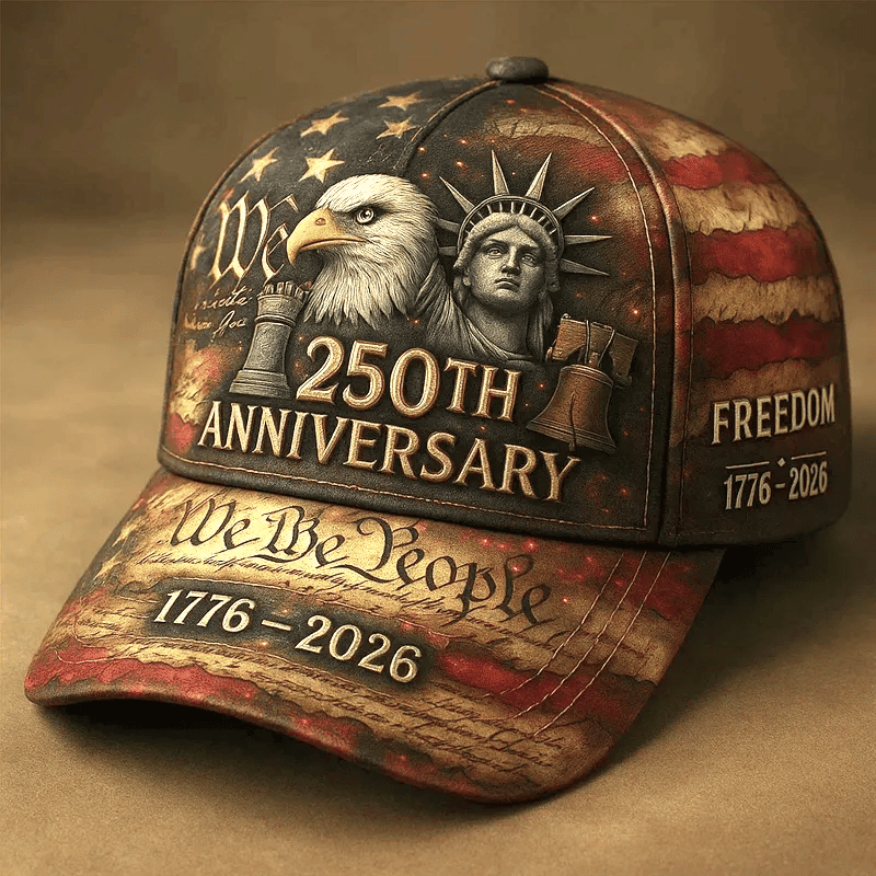 America 250Th Anniversary Hat Embroidered 1776 2026 Freedom We The People USA Flag Hat