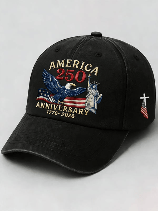 America 250th Anniversary Hat Faith Based Cross Patriotic Embroidered Cap 4Th Of July Gifts