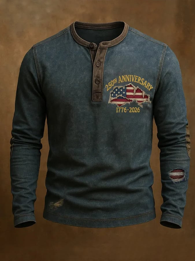 America 250th Anniversary Henley Shirt 1776 2026 Fourth Of July Apparel Best Patriotic Gifts