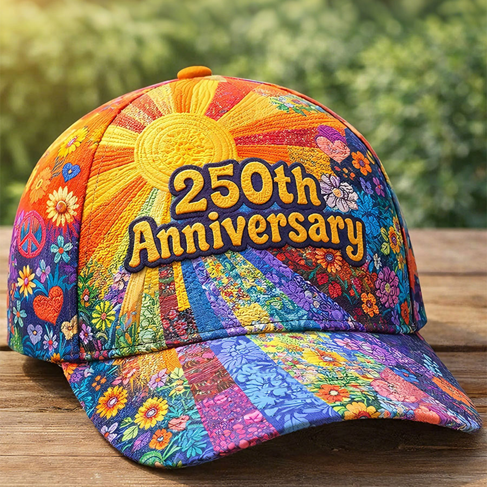 America 250th Anniversary Hippie Floral Hat America's Birthday Baseball Cap Gifts For Him