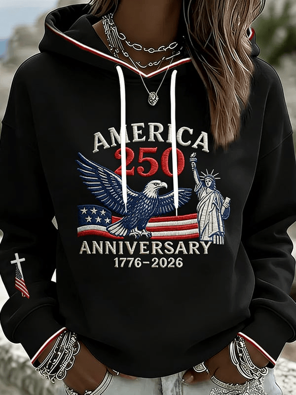 America 250th Anniversary Hoodie 1776 2026 Faith Cross Clothing Gifts For Independence Day