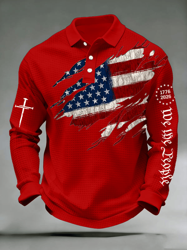 America 250th Anniversary Long Sleeve Polo Shirt National Flag We The People 1776 2026 Merch America 250th Anniversary Long Sleeve Polo Shirt National Flag We The People 1776 2026 Merch