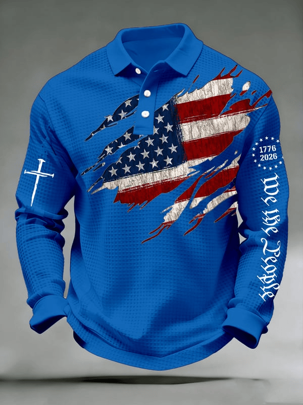 America 250th Anniversary Long Sleeve Polo Shirt We The People 1776 2026 Merch 4th Of July Gift America 250th Anniversary Long Sleeve Polo Shirt We The People 1776 2026 Merch 4th Of July Gift