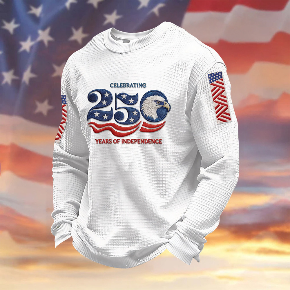 America 250th Anniversary Long Sleeve Shirt Fourth Of July Apparel Patriotic Gift For Him
