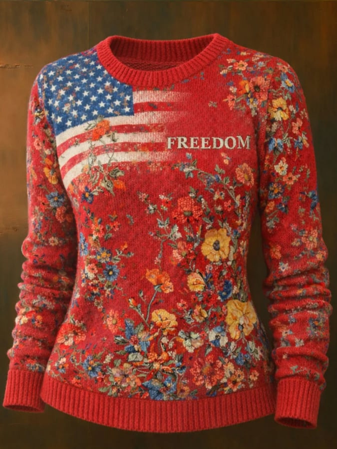 America 250th Anniversary Of Freedom Floral Sweater 1776 2026 Merch Independence Day Gifts