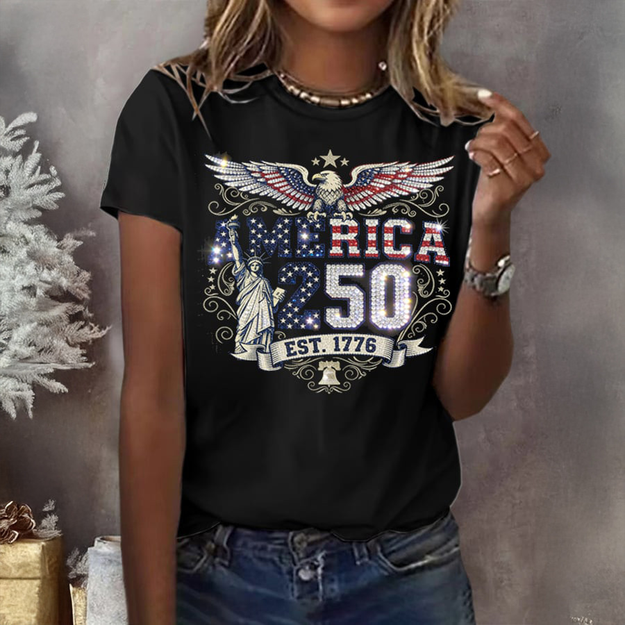 America 250th Anniversary Patriotic Eagle T-Shirt Independence Day 2026 Shirt Present For Her