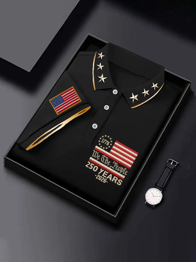 America 250th Anniversary Polo Shirt 1776 2026 USA Flag Apparel Cool Patriotic Shirts