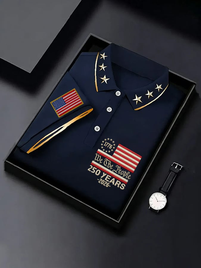 America 250th Anniversary Polo Shirt 1776 2026 USA Flag Apparel Patriotic Gifts For Dad