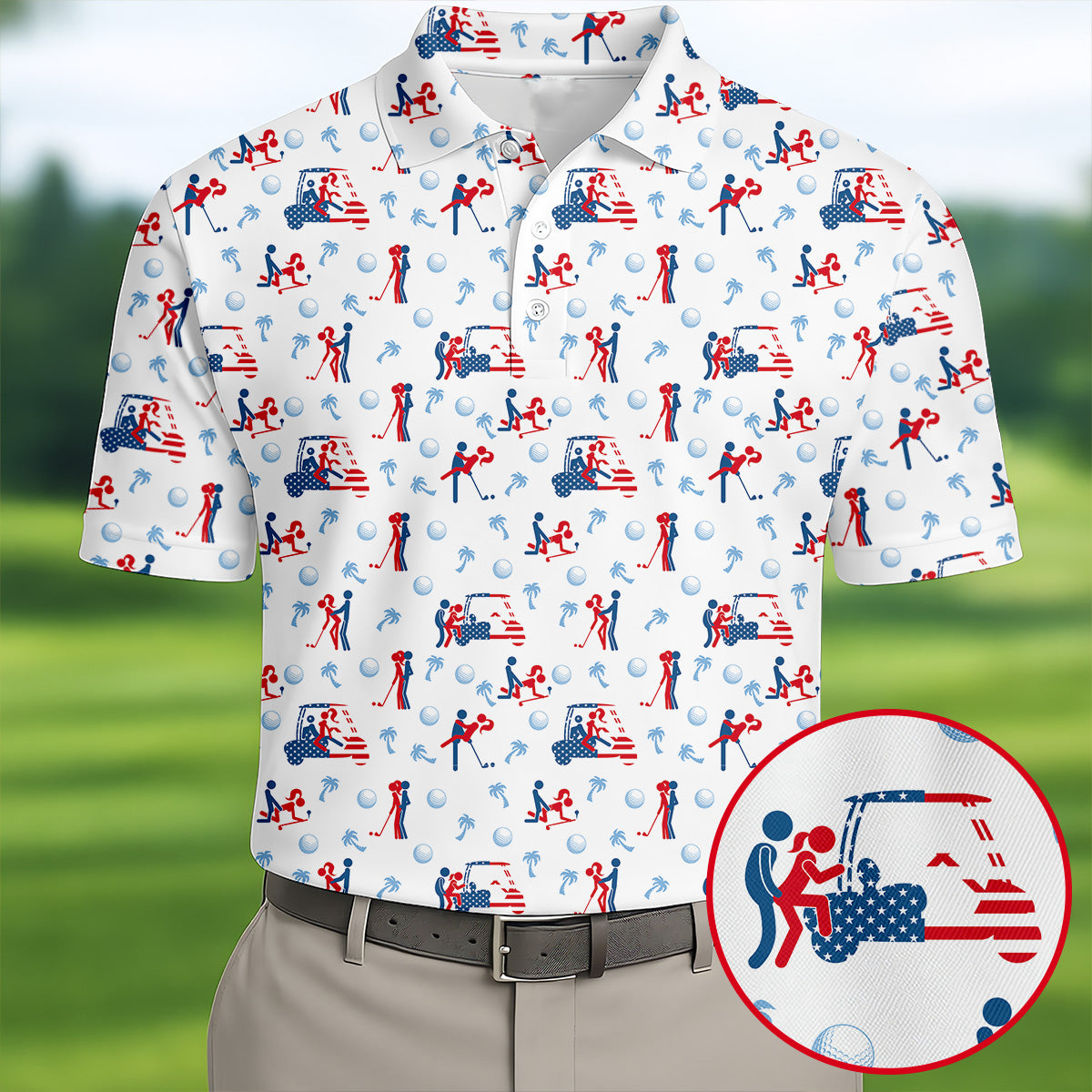 America 250Th Anniversary Polo Shirt Naughty Couple Funny Stick Figures Apparel Patriotic Gifts