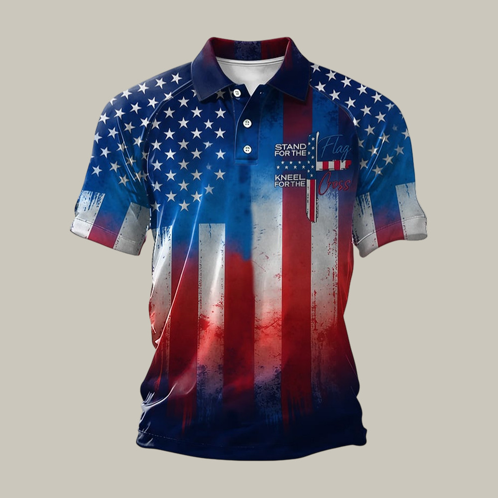 America 250th Anniversary Polo Shirt Stand For The Flag 4th Of July Attire Patriotic Present