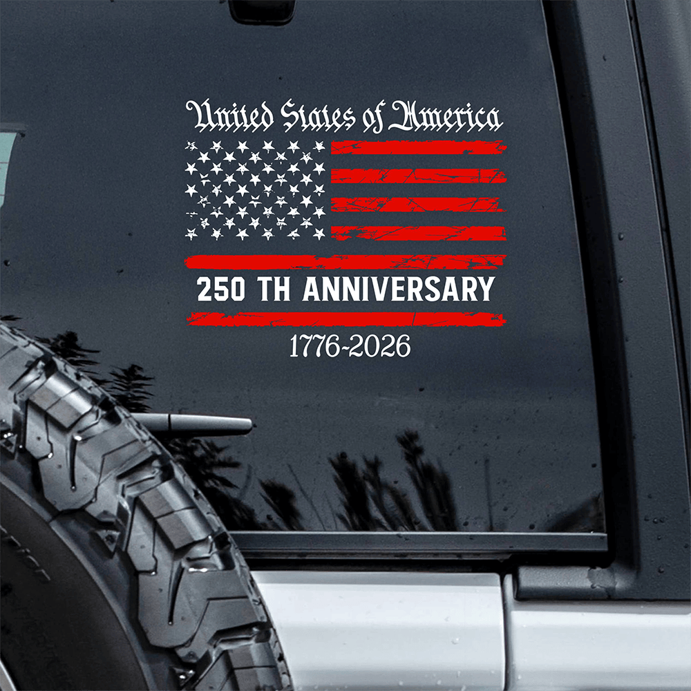 America 250th Anniversary Semiquincentennial Car Window Stickers Fourth Of July Presents