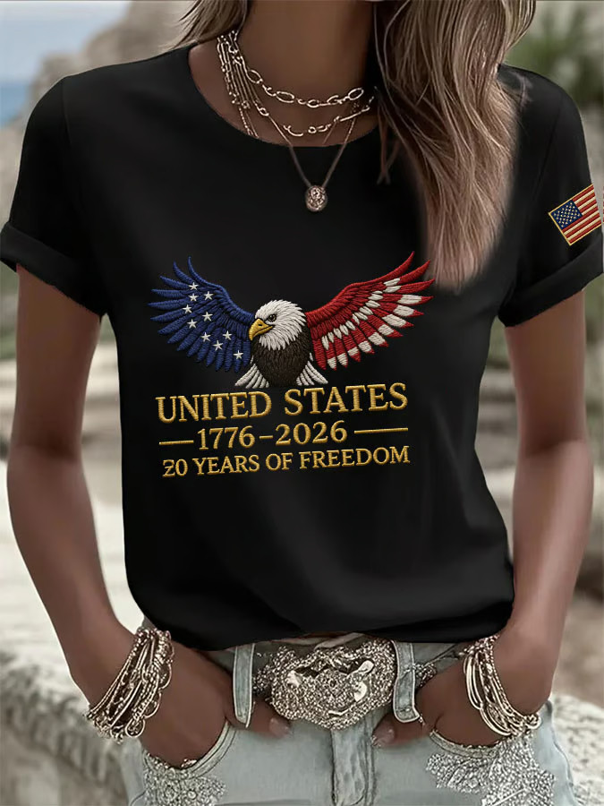 America 250th Anniversary Shirt USA 250 Years Of Freedom Patriotic T-Shirt For Women's