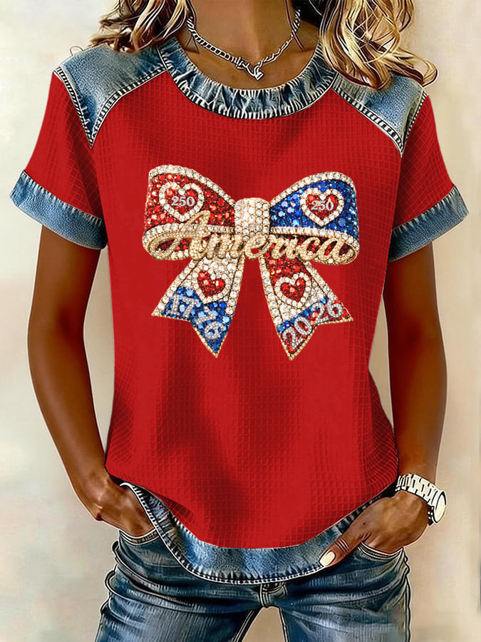 America 250th Anniversary Shirt USA Coquette Bow Fourth Of July Apparel Gifts For Her America 250th Anniversary Shirt USA Coquette Bow Fourth Of July Apparel Gifts For Her