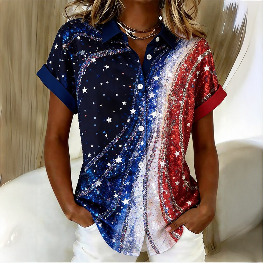 America 250th Anniversary Stars Stripes Button Shirt Independence Day 2026 Apparel
