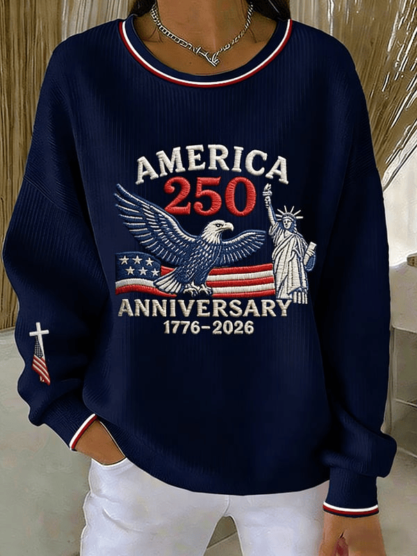 America 250th Anniversary Sweatshirt 1776 2026 Faith Cross Clothing Gifts For 4Th Of July