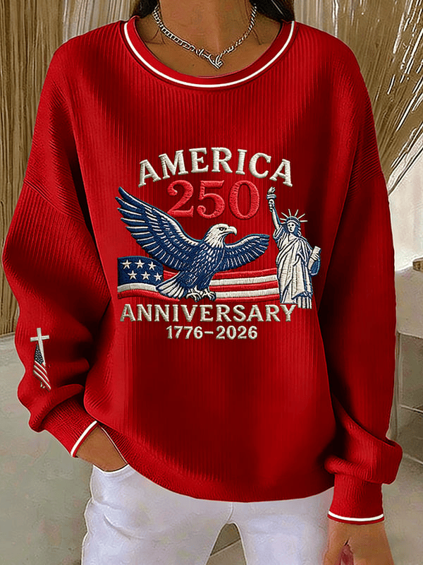 America 250th Anniversary Sweatshirt Faith Cross 1776 2026 Merch Independence Day Gift