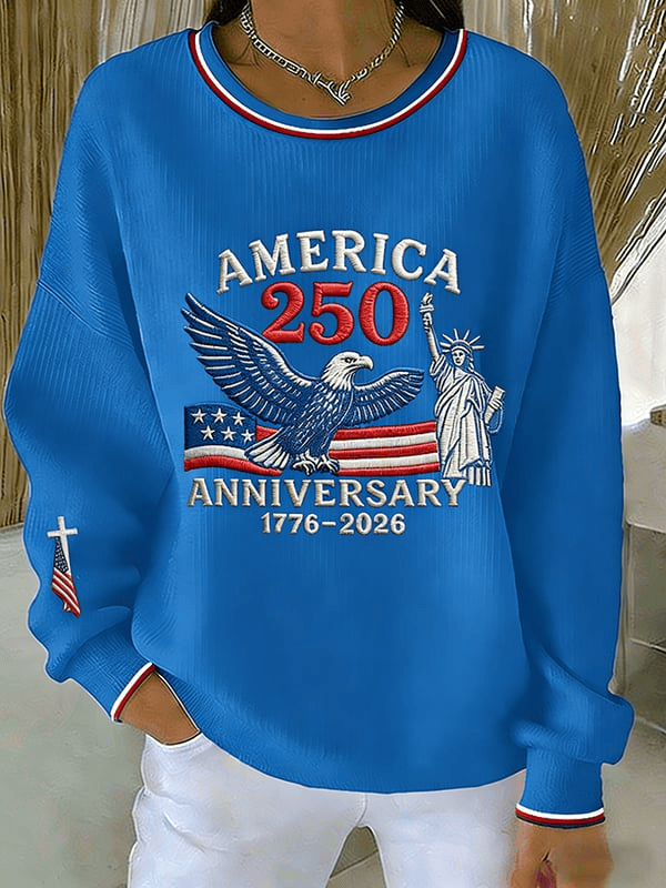 America 250th Anniversary Sweatshirt Faith Cross 1776 2026 Merch Patriotic Clothing Her Gifts