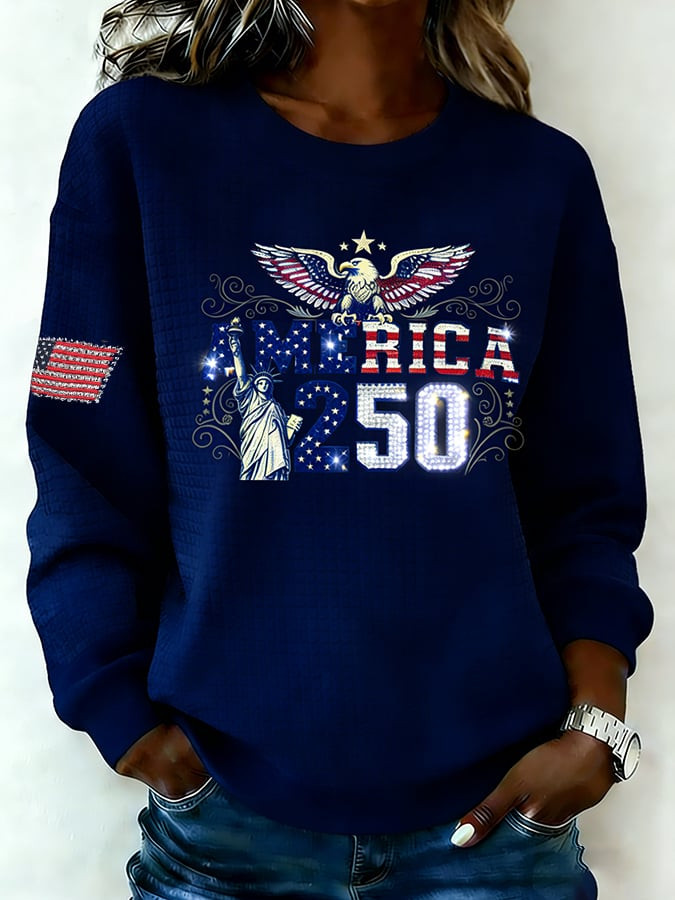 America 250Th Anniversary Sweatshirt Womens Patriotic Shirts Fourth Of July Apparel Wife Gifts