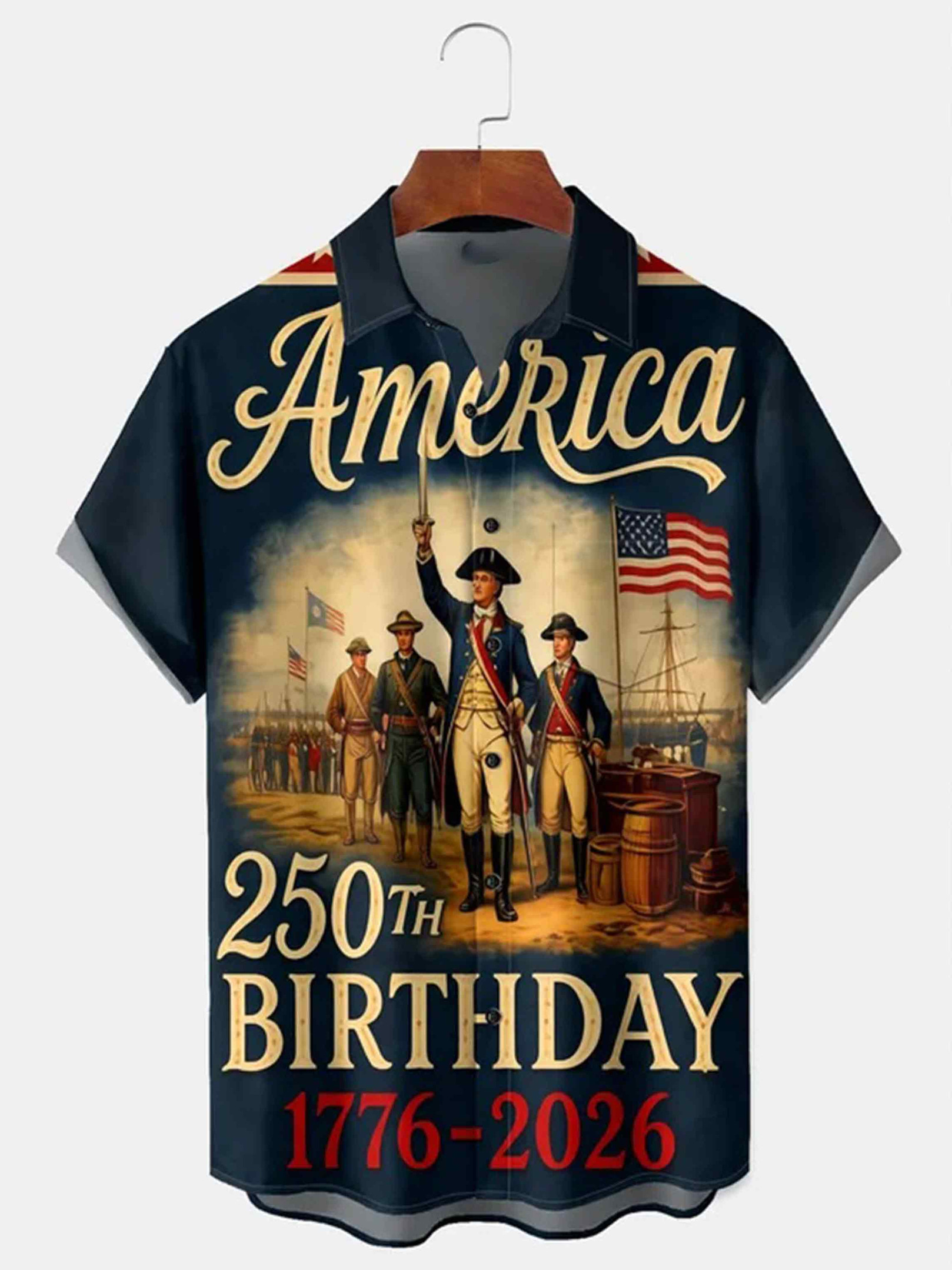 America 250th Birthday Button Shirt Independence Day 1776 2026 Clothes Gifts For Him