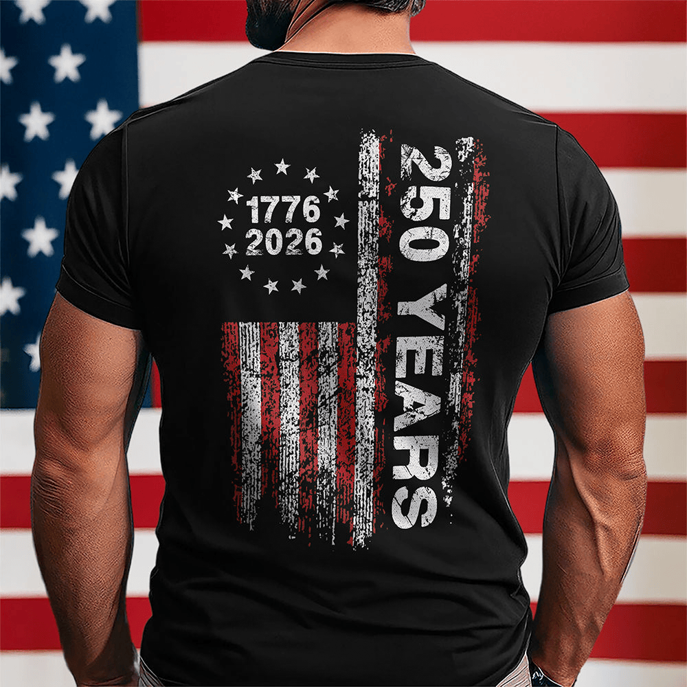 America 250th Birthday T-Shirt US Flag 250 Years We The People Shirt Independence Day Gift