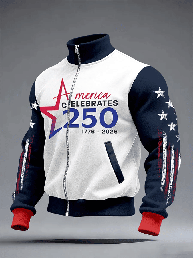 America Celebrates 250 Years 1776 2026 Jacket USA 250Th Anniversary Mens Patriotic Clothing America Celebrates 250 Years 1776 2026 Jacket USA 250Th Anniversary Mens Patriotic Clothing