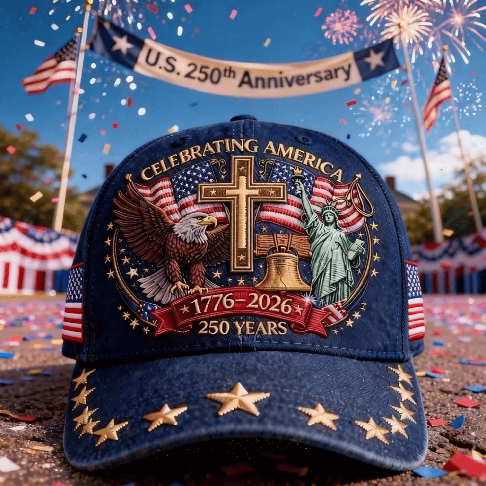 America Celebrates 250th Anniversary Hat 1776 2026 Patriotic Cap Gifts For Husband