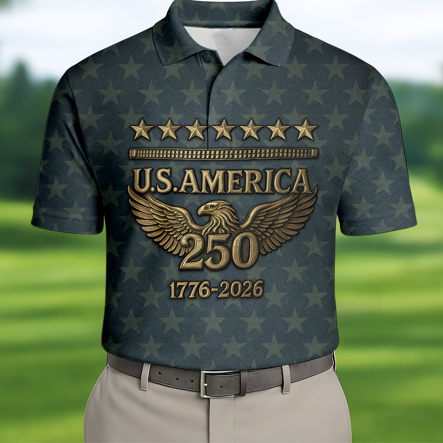 America Celebrates 250Th Anniversary Polo Shirt Star Pattern Patriotic Apparel Gifts For Brother
