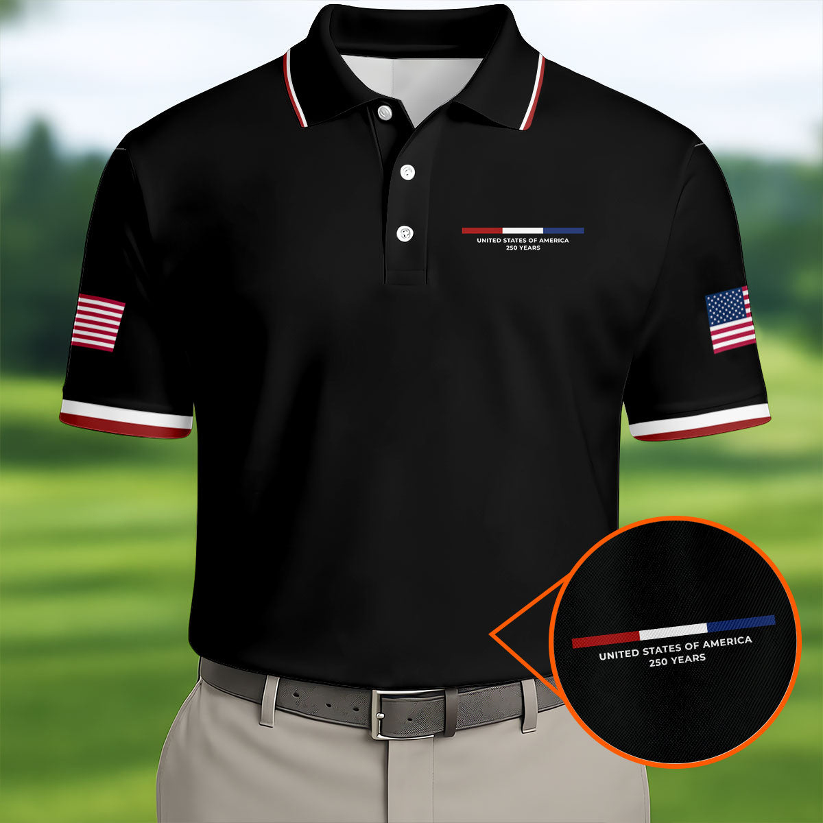 America Celebrates 250Th Anniversary Polo Shirt US Men's Clothing Patriotic Gifts For Dad