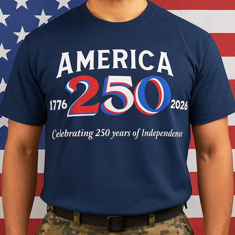 America Celebrating 250 Years Of Independence Shirt Men's Patriotic Tees Dad Gifts