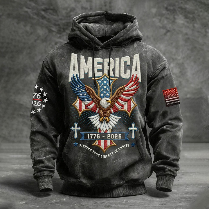 America Finding True Liberty In Christ Hoodie Faith Based Apparel Gift Ideas For Husband