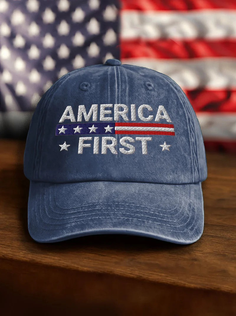 America First Hat Patriotic USA Flag Baseball CapIndependence Day Gift 4th of July Gift