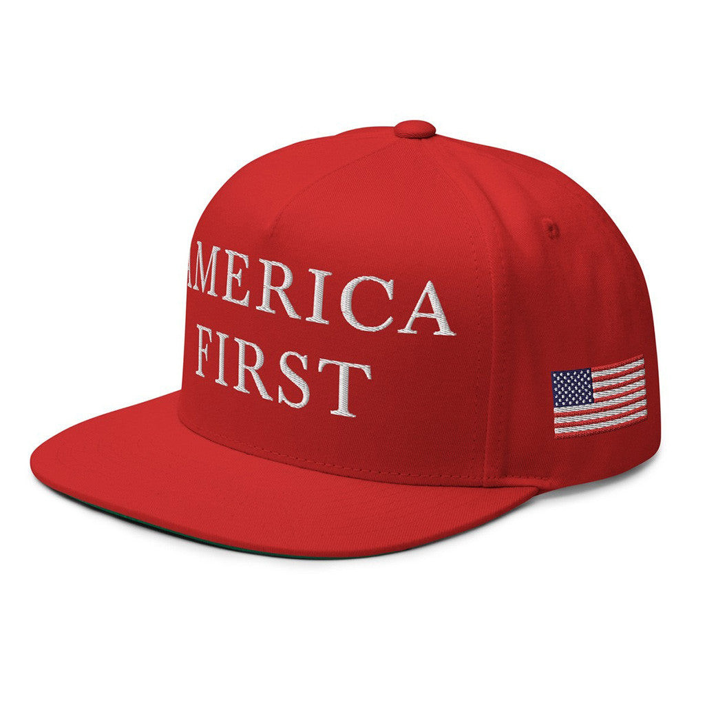 America First Hat Snapback Red Embroidered Patriotic Cap Gifts For Father America First Hat Snapback Red Embroidered Patriotic Cap Gifts For Father