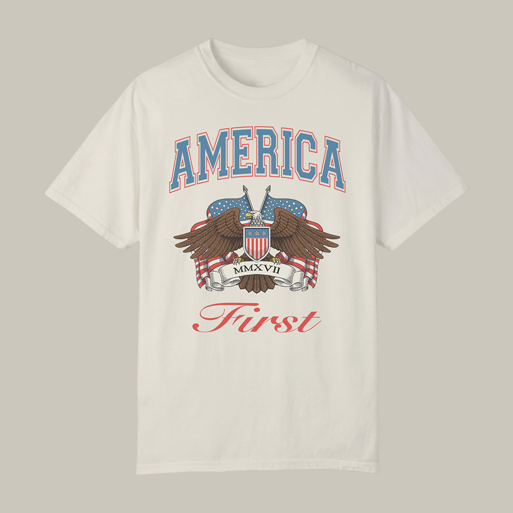 America First Vintage Eagle T-Shirt Political Commentary Shirt Nick Fuentes Lover Gift