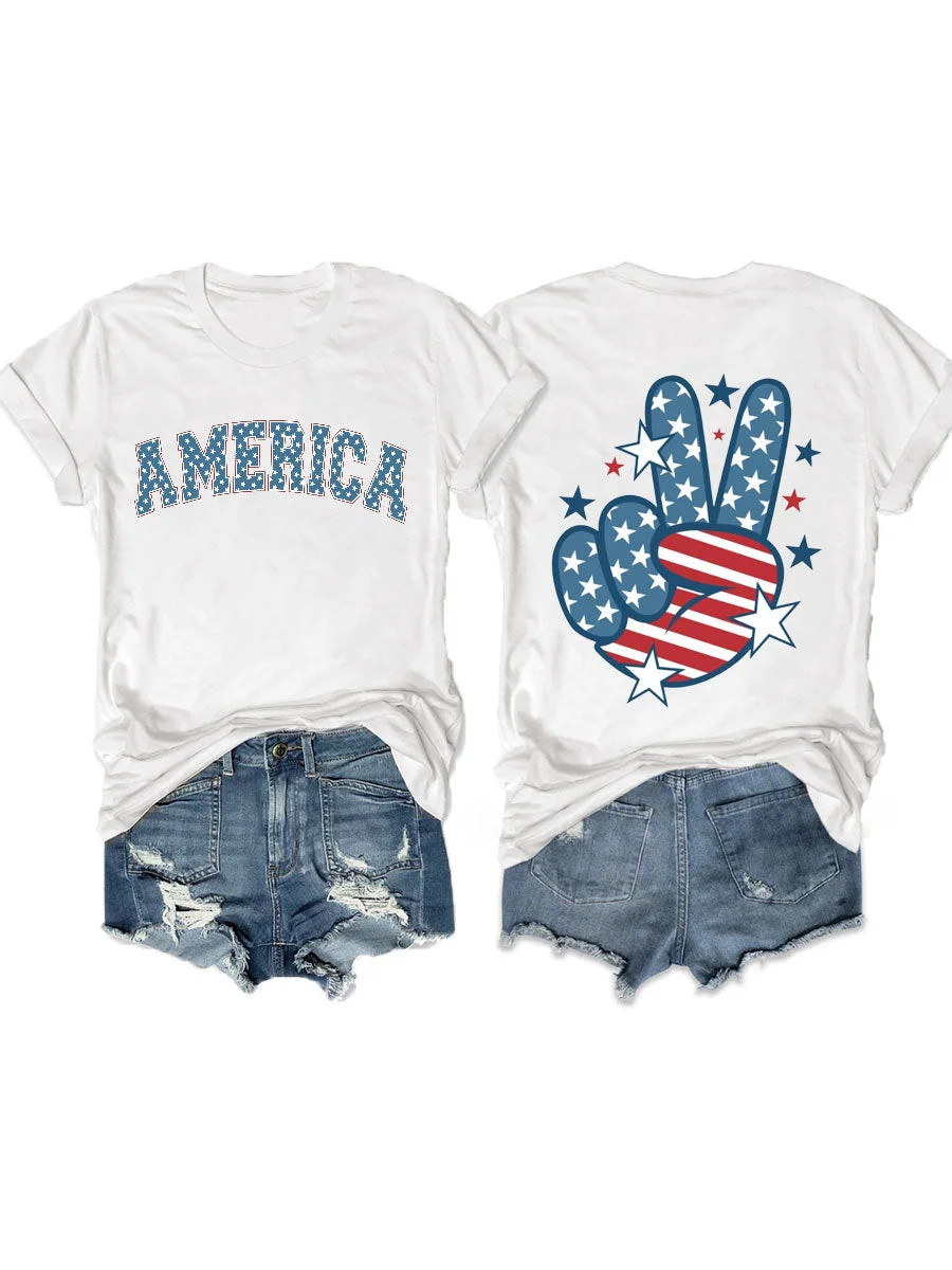 America Flag T-Shirt Patriotic Clothing Independence Day Gift For USA Supporters