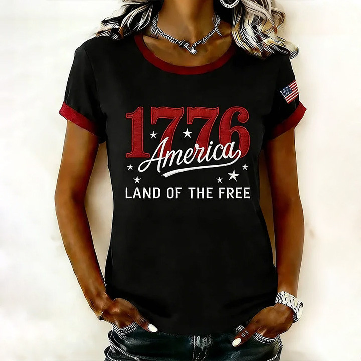 America Land Of Free 1776 T-Shirt 250th Anniversary Of America Shirt Patriotic Gift