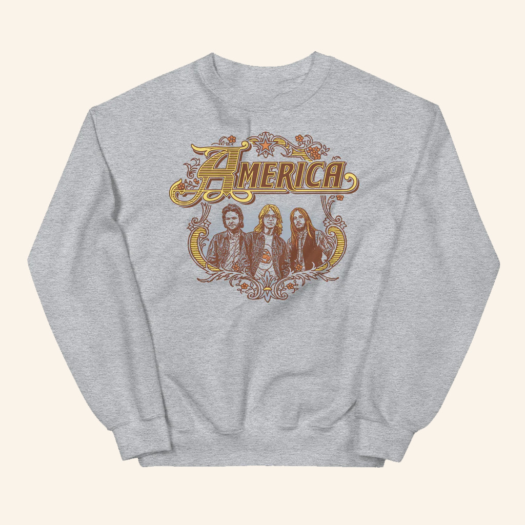 America Merch America Band Badge Logo Sweatshirt Birthday Gift For Husband America Merch America Band Badge Logo Sweatshirt Birthday Gift For Husband