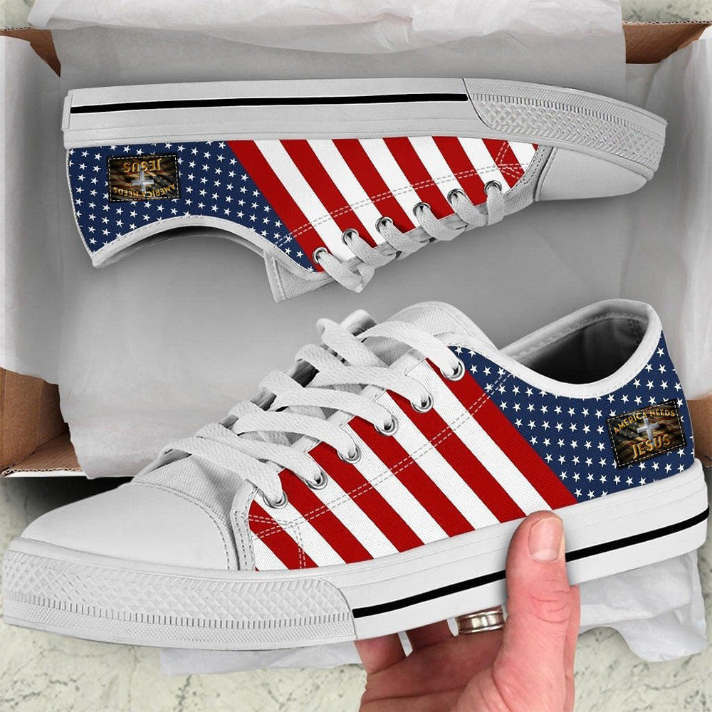 America Needs Jesus Low Top Shoes Jesus Lovers Christian Shoes Patriotic Gifts America Needs Jesus Low Top Shoes Jesus Lovers Christian Shoes Patriotic Gifts