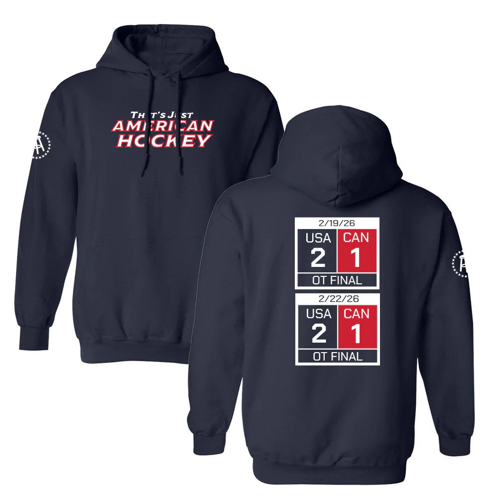 America Scoreboard USA Hockey Hoodie That's Just American Hockey Hooded Sweatshirt Fan Gift